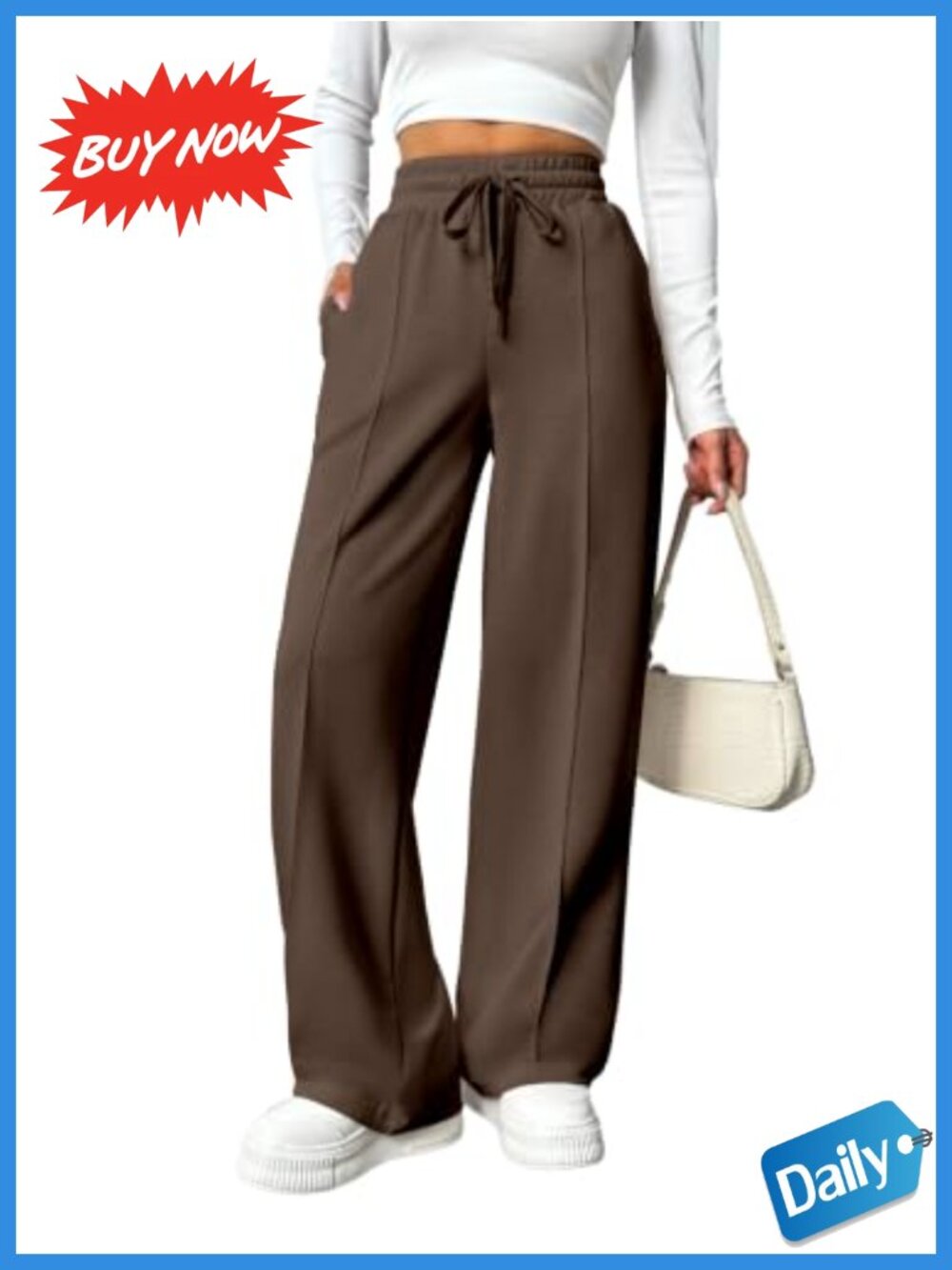 Wide Leg Sweatpants High Waisted Baggy Drawstring Pockets